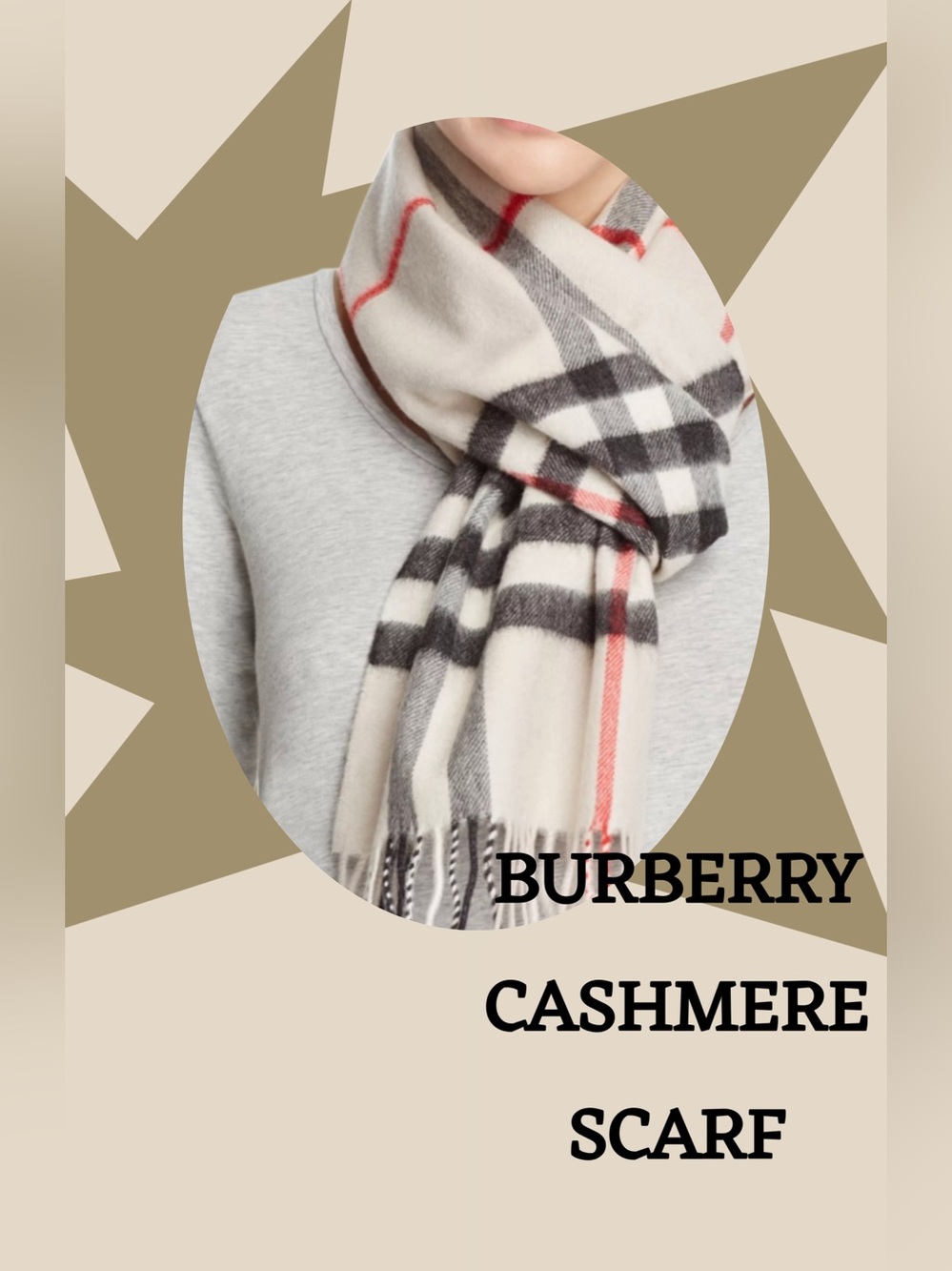 Burberry Classic Check Cashmere Scarf Beige & Black